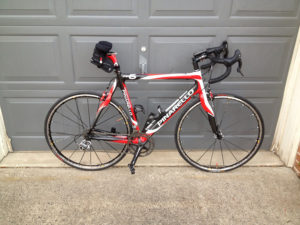 Noseless bike saddle outfits Italian dream machine: a Pinarello road bike. 