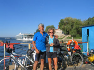 Noseless bike seat transports Mr. and Mrs. 4200 from Portugal to The Black Sea where they are interviewed by Romanian TV!